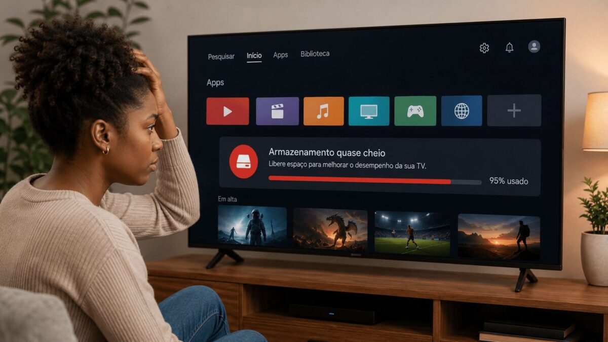 TV TCL com armazenamento cheio? Veja o erro oculto Entenda por que a memória da TV lota e o que fazer antes de resetar tudo