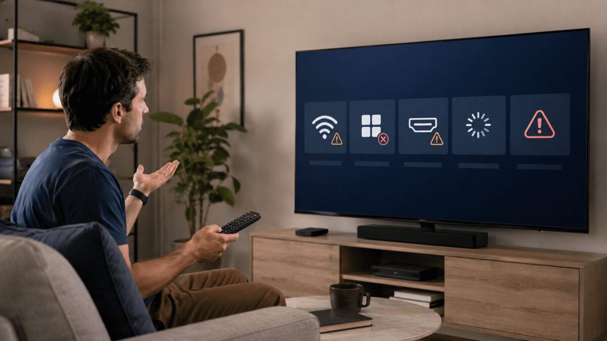 Problemas comuns em Smart TV: causas e soluções Entenda os principais erros em Smart TVs e veja quando a solução pode ser simples