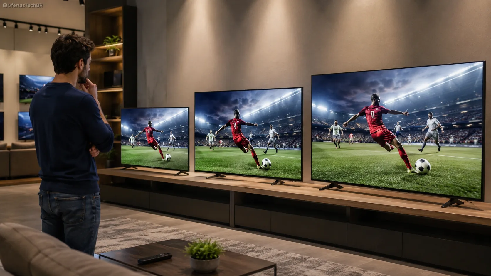 TV 50, 55 ou 65 polegadas, 5 dicas para escolher sem errar Escolher o tamanho certo da TV pode mudar sua experiência nos jogos, principalmente na Copa.